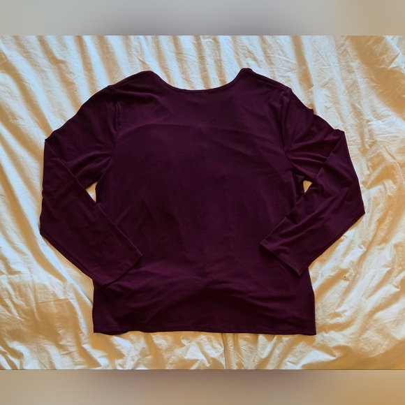 CDN! Robin Barré; Size XL; Burgundy/Purple Long Sleeve Top; Twist Knot at Bottom - Picture 13 of 14